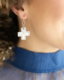 Square Cross Earrings|Susan Shaw Clearance