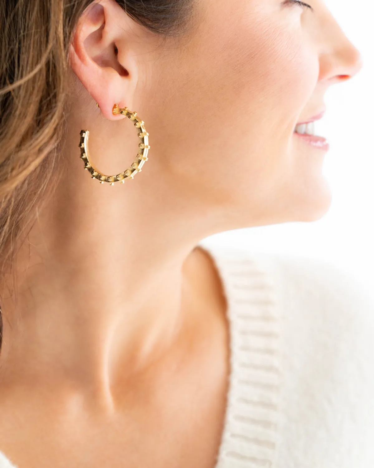Studded Hoops|Susan Shaw Outlet