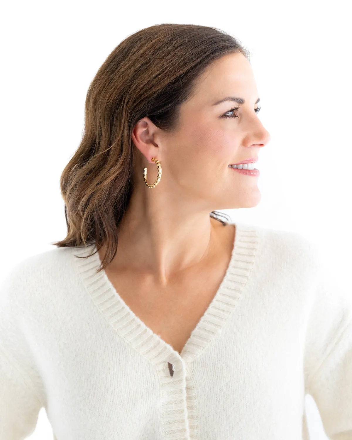 Studded Hoops|Susan Shaw Outlet