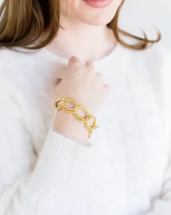 Textured Double Link Chain Bracelet|Susan Shaw Discount