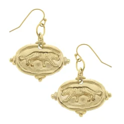 Tiger Intaglio Earrings|Susan Shaw Best