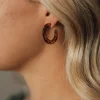 Tortoise Flat Hoops|Susan Shaw Clearance