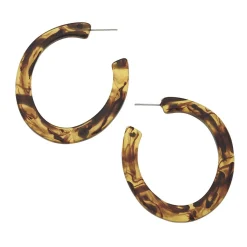 Tortoise Flat Hoops|Susan Shaw Clearance