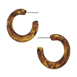 Tortoise Flat Hoops|Susan Shaw Clearance