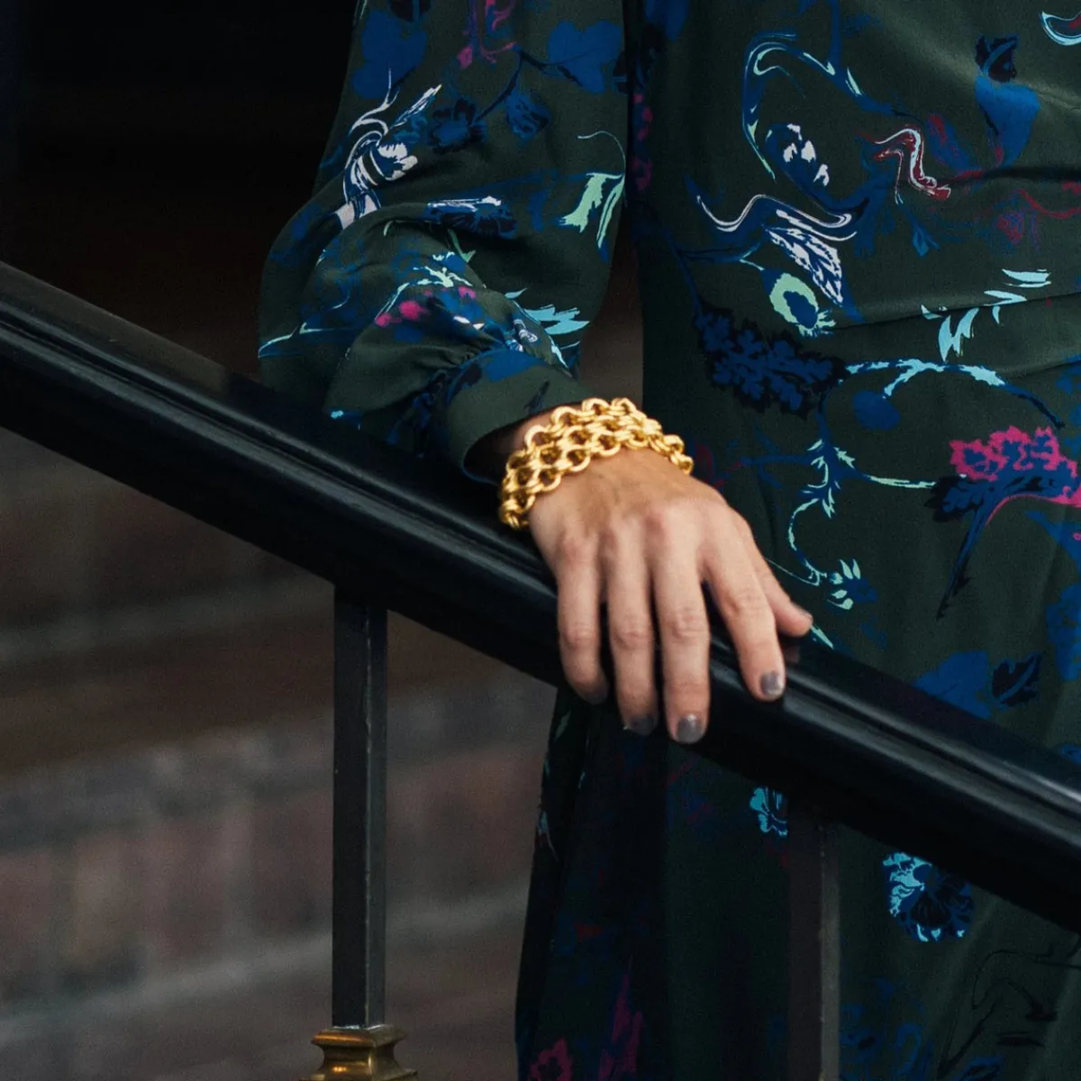 Triple Strand Double Link Chain Bracelet|Susan Shaw Discount