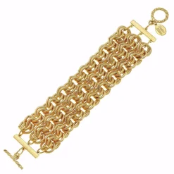 Triple Strand Double Link Chain Bracelet|Susan Shaw Discount