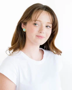 Turquoise Dotted Studs|Susan Shaw Discount