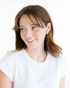 Turquoise Dotted Studs|Susan Shaw Discount